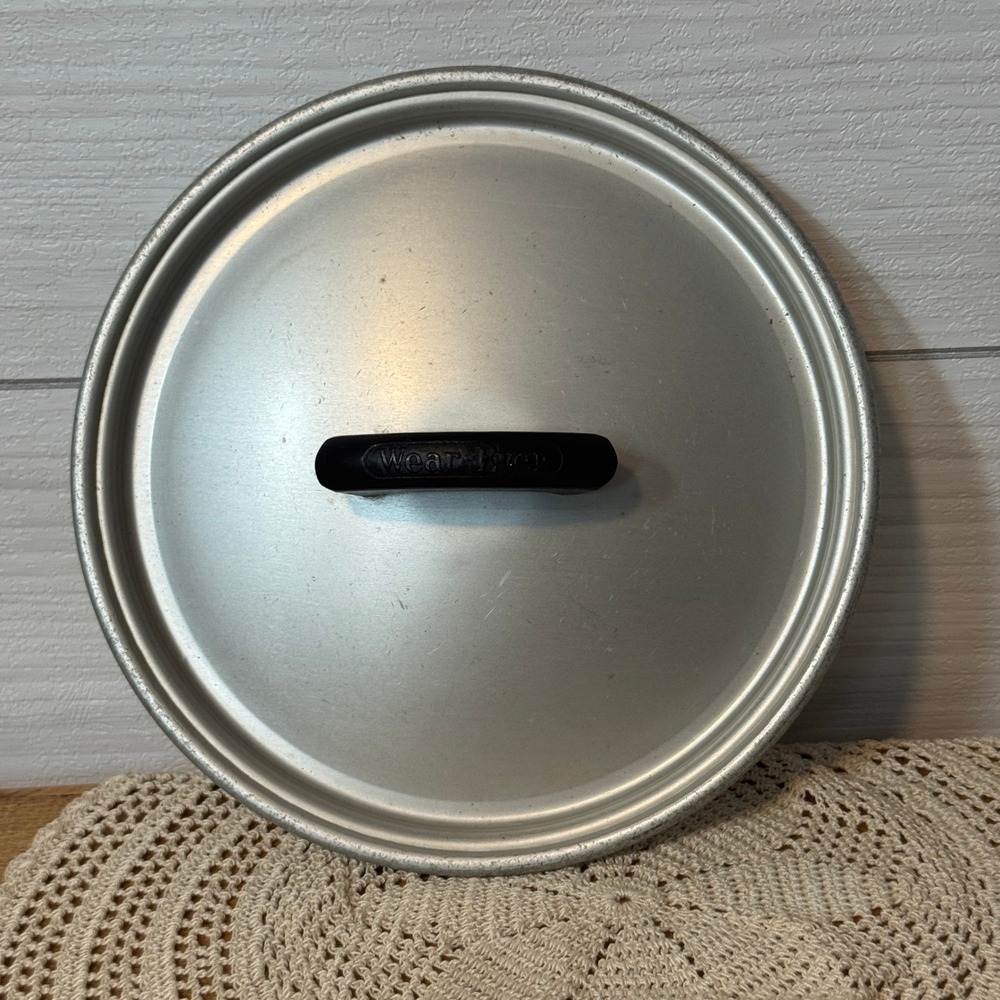 Wear-Ever Aluminum Replacement Pot Pan Lid Silver Black Handle Vintage Kitchen